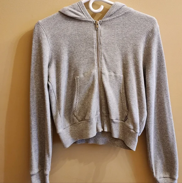 TNA Light Gray Ribbed Cardigan - Picture 2 of 4